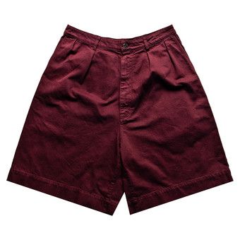 Buy Raf Simons Wide Leg Denim Shorts 'Burgundy' - 221 M243