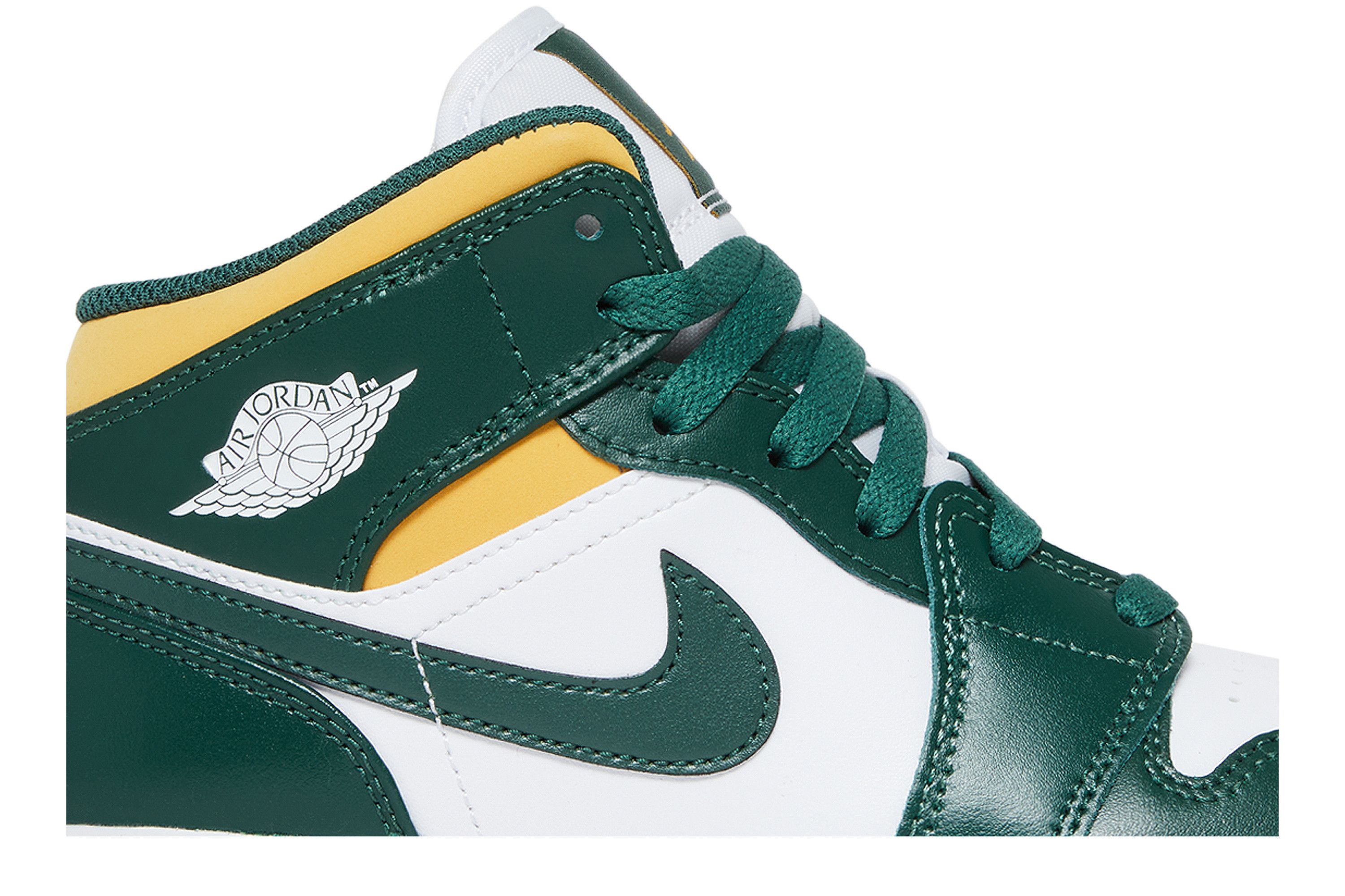 Pre-owned Air Jordan 1 Mid Gs 'sonics' In White