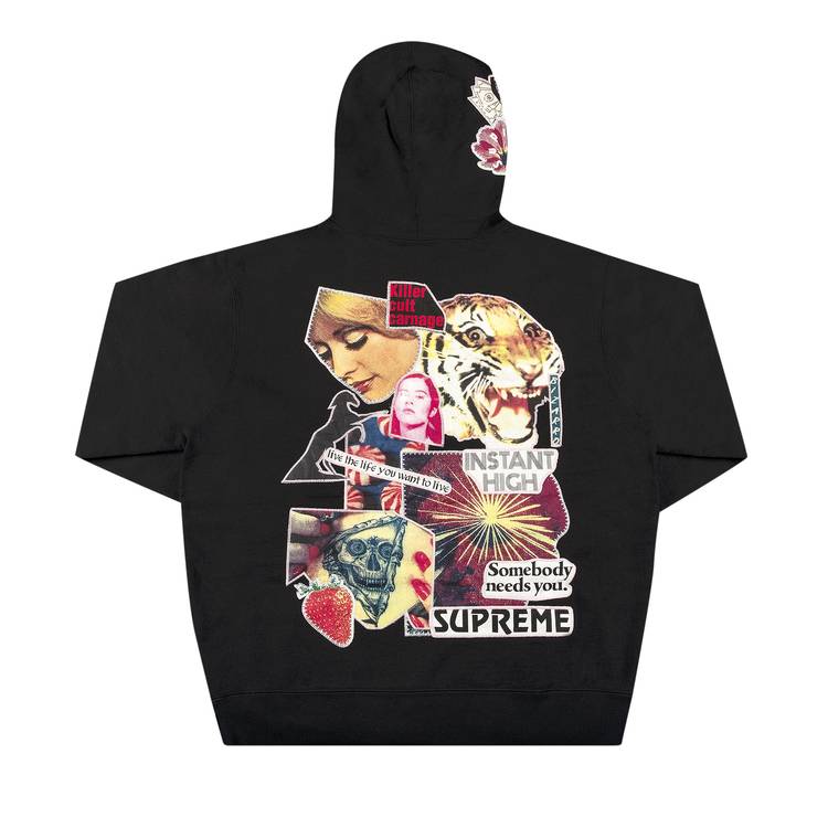 Supreme Instant High Patches Hooded Sweatshirt 'Black'
