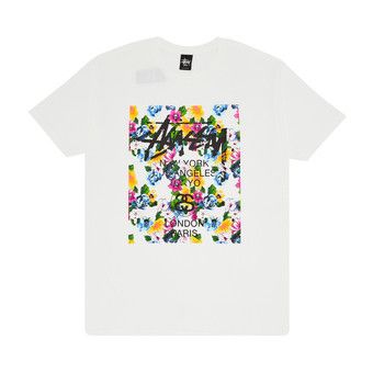 Buy Stussy World Tour Flower Block Tee 'White' - 1903328 WHIT | GOAT