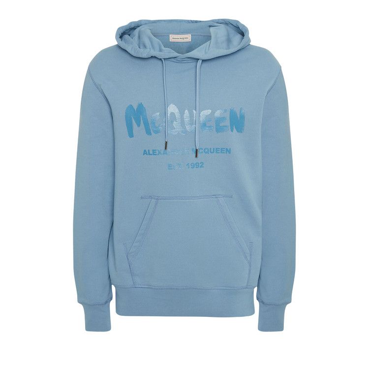 ★Alexander McQUEEN★ロゴ フード Logo hood ブルー 688715QTZ8 Buy Alexander McQueen Graffiti Hoodie 'Sky Blue