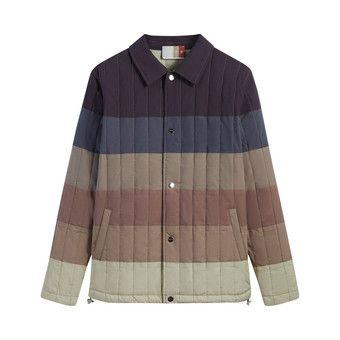 Buy Kith Striped Poplin Carmine Coaches Jacket 'Battleship