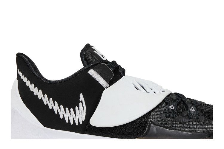 kyrie 3 low black and white