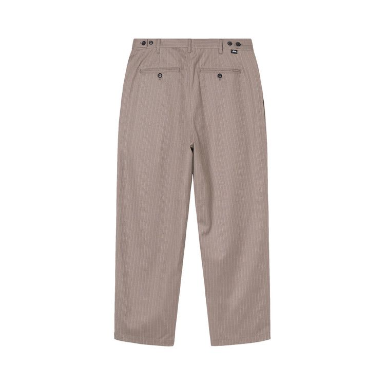 Buy Stussy Striped Volume Pleated Trouser 'Light Brown' - 116538 LIGH | GOAT