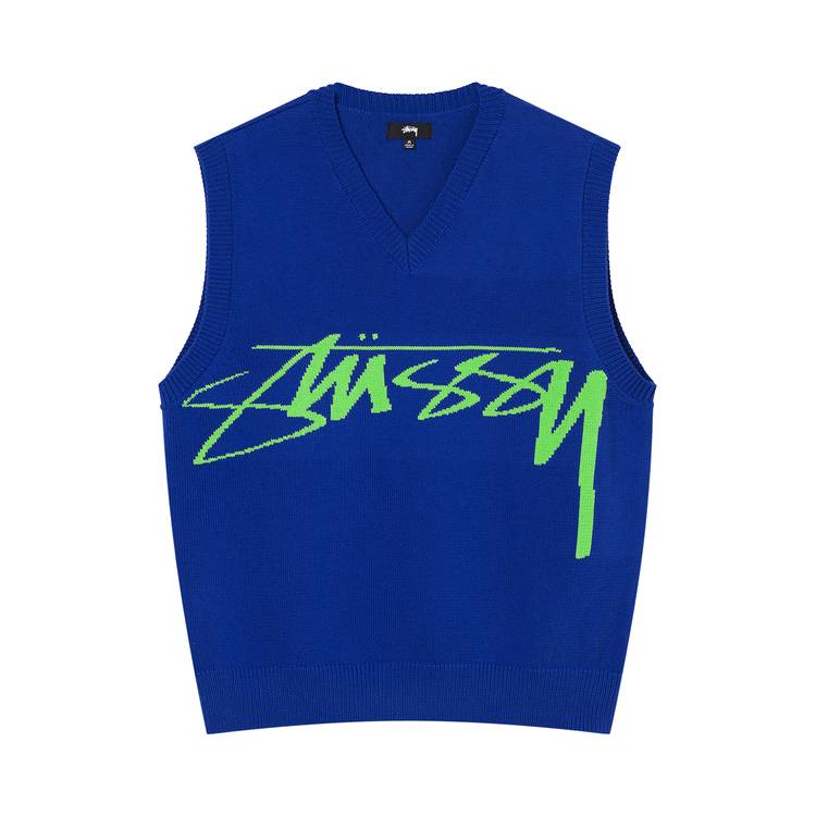 Buy Stussy Sweater Vest 'Blue' - 117132 BLUE | GOAT