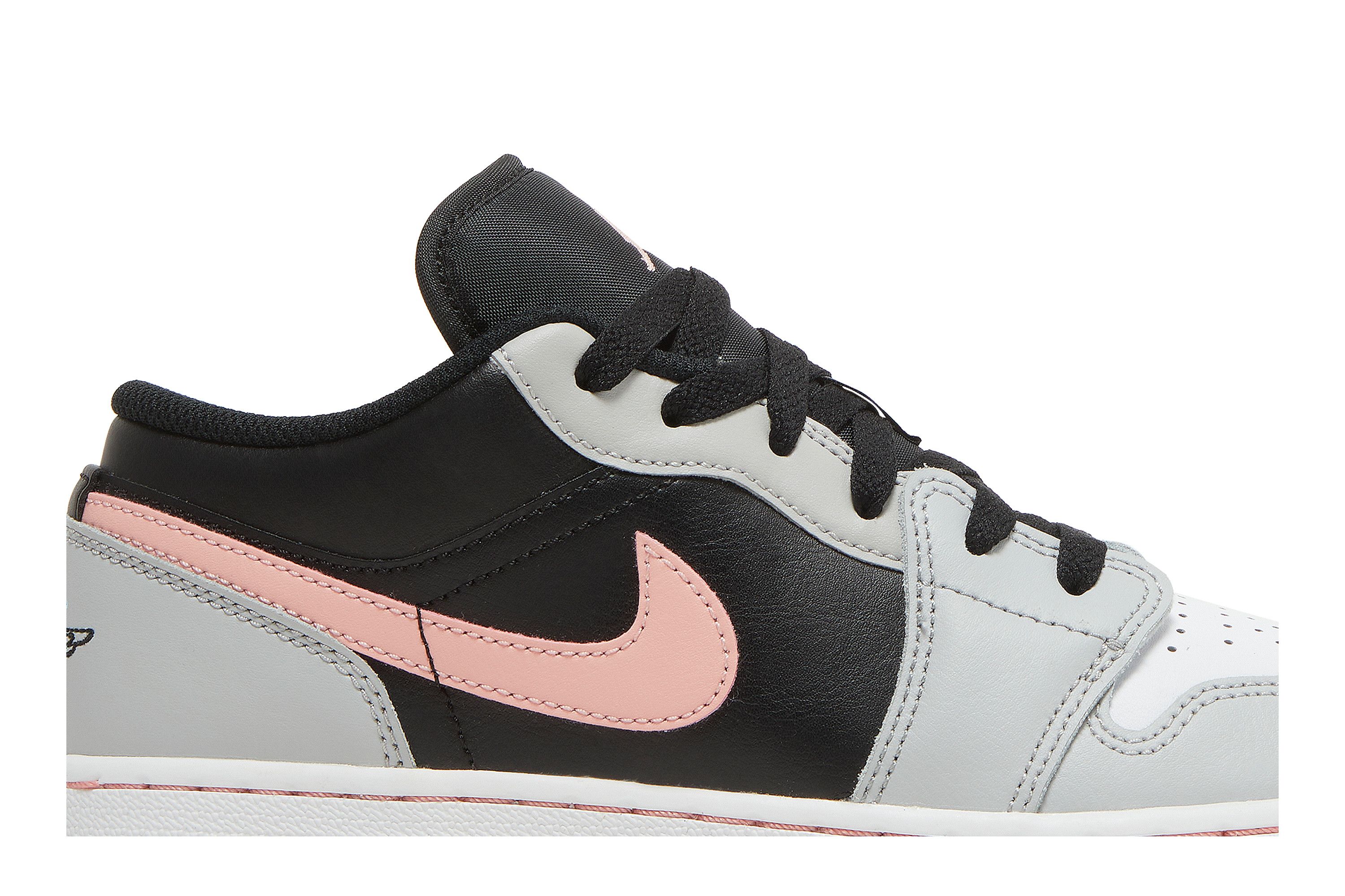Pre-owned Air Jordan 1 Low Gs 'grey Fog Bleached Coral' In Black