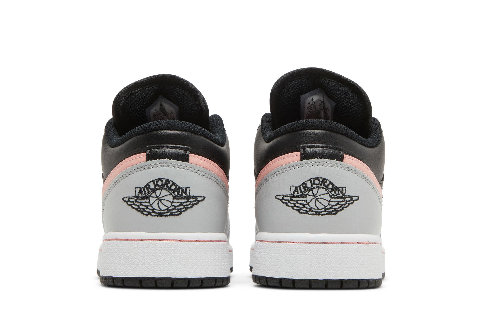 Pre-owned Air Jordan 1 Low Gs 'grey Fog Bleached Coral' In Black
