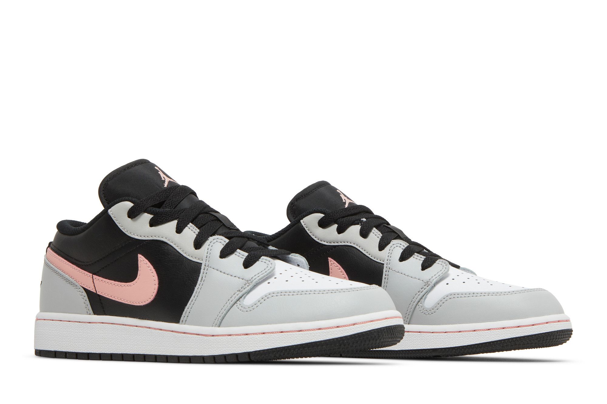 Pre-owned Air Jordan 1 Low Gs 'grey Fog Bleached Coral' In Black