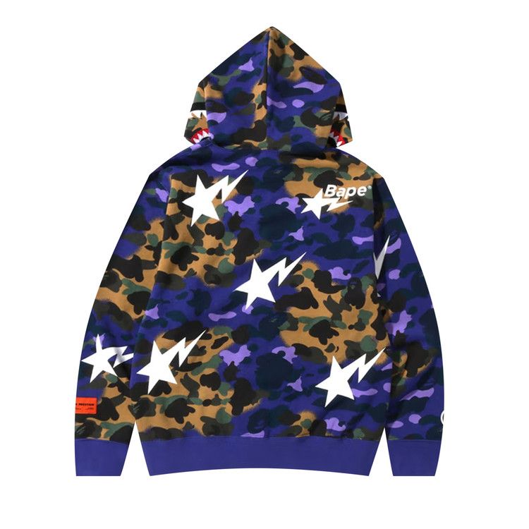 Buy BAPE x Heron Preston Mix 1st Camo Shark Relaxed Fit Full Zip Hoodie Purple 1I23 115 902 PURPLE GOAT