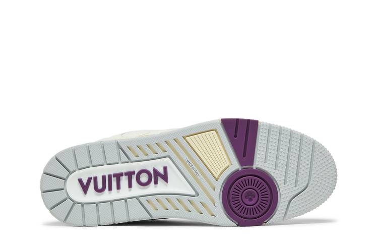 Lv trainer leather low trainers Louis Vuitton Purple size 6 UK in Leather -  34315494
