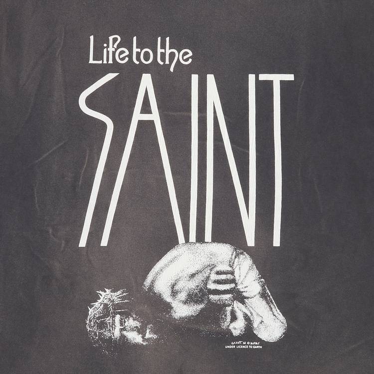 Buy Saint Michael Life To The Saint T-Shirt 'Black' - SM S22 0000