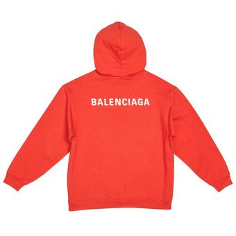 Buy Balenciaga Medium Fit Hoodie 'Bright Red/White' - 600583