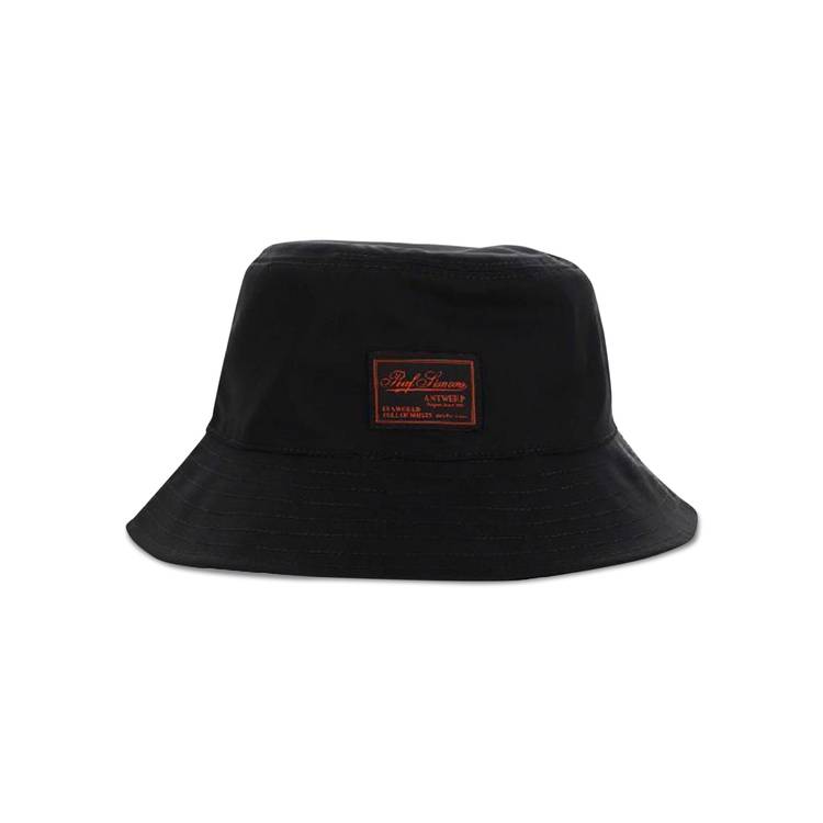 Buy Raf Simons Reversible Bucket Hat With Woven Label 'Black