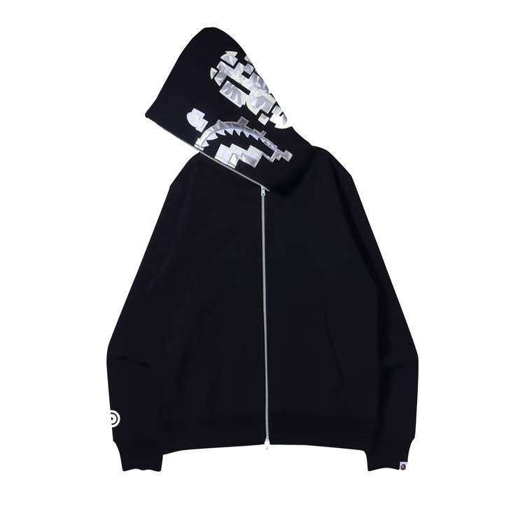 BAPE Digital Shark Full Zip Hoodie 'Black