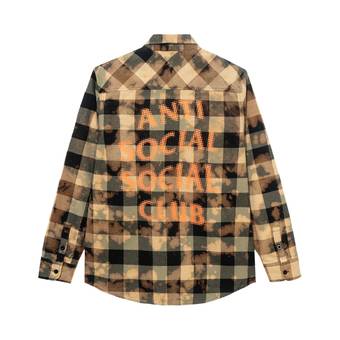 Buy Anti Social Social Club Dialtone Tie Dye Flannel 'Olive