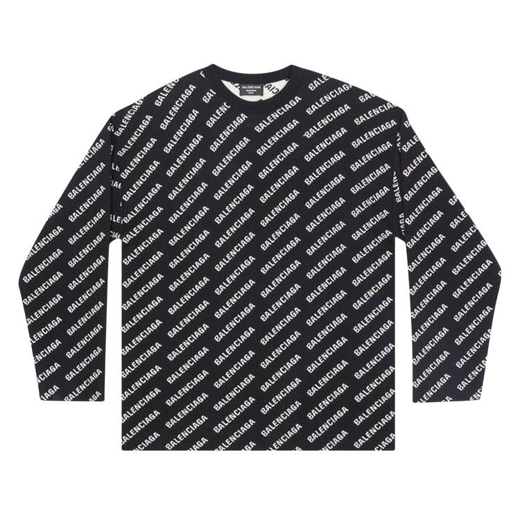 Balenciaga All-Over Crewneck Black/White