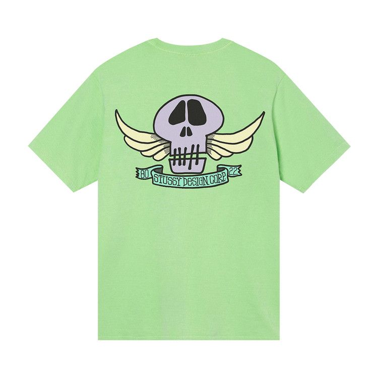Stussy Skull Wings Pigment Dyed T-Shirt Green