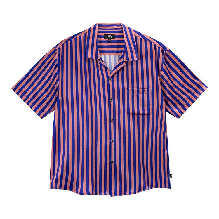 Stussy Striped Silk Shirt Blue