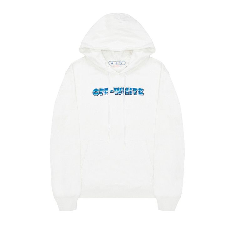 Buy Off White Blue Metal Arrow Slim Hoodie White Light Blue OMBB097S22FLE0140139 GOAT