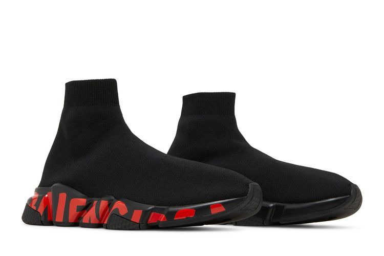 Balenciaga Speed Sneaker Midsole Graffiti - Black Red
