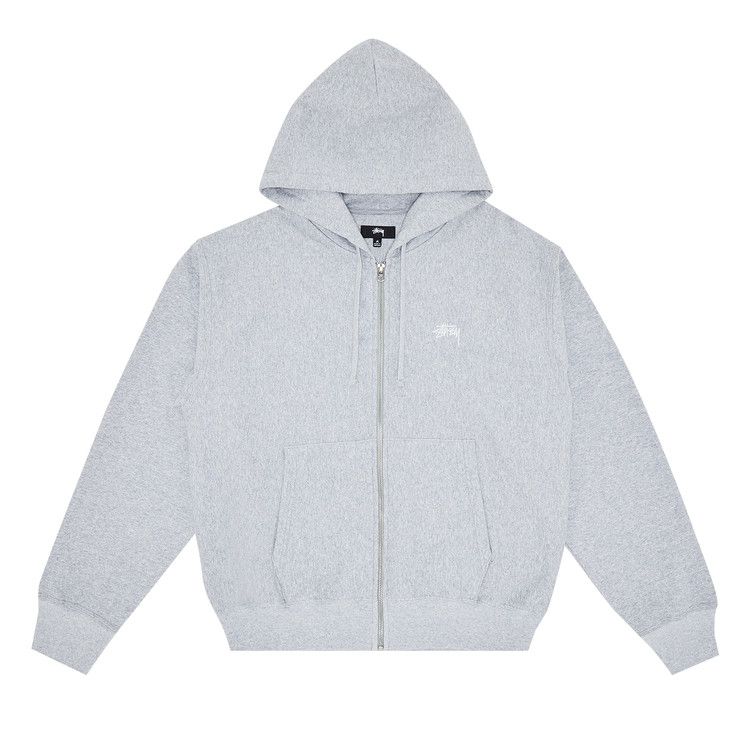 Stussy Stock Logo Zip Hood Grey Heather