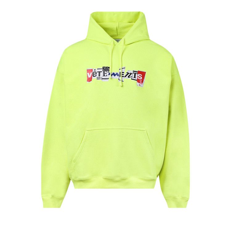 VETEMENTS ロコ刺繍ヒニ UE54HA100Y9676 NEONYELLOW vetements [XS] Neon Barcode Patch Logo Oversized Hoodie