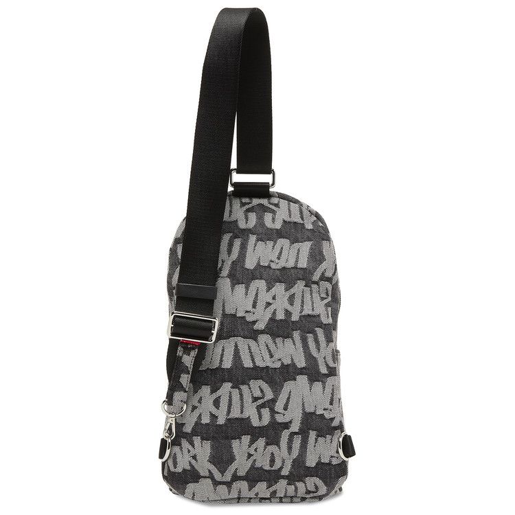 Supreme Fat Tip Jacquard Denim Sling Bag 'Black'