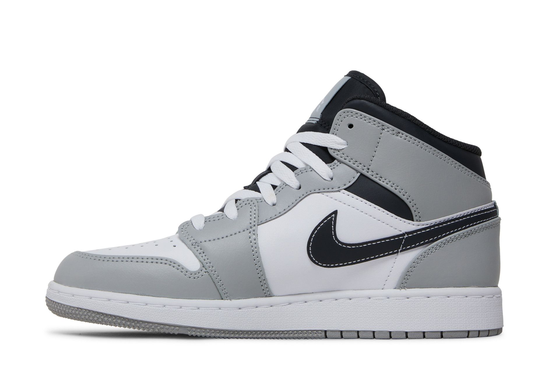 Pre-owned Air Jordan 1 Mid Gs 'light Smoke Grey'