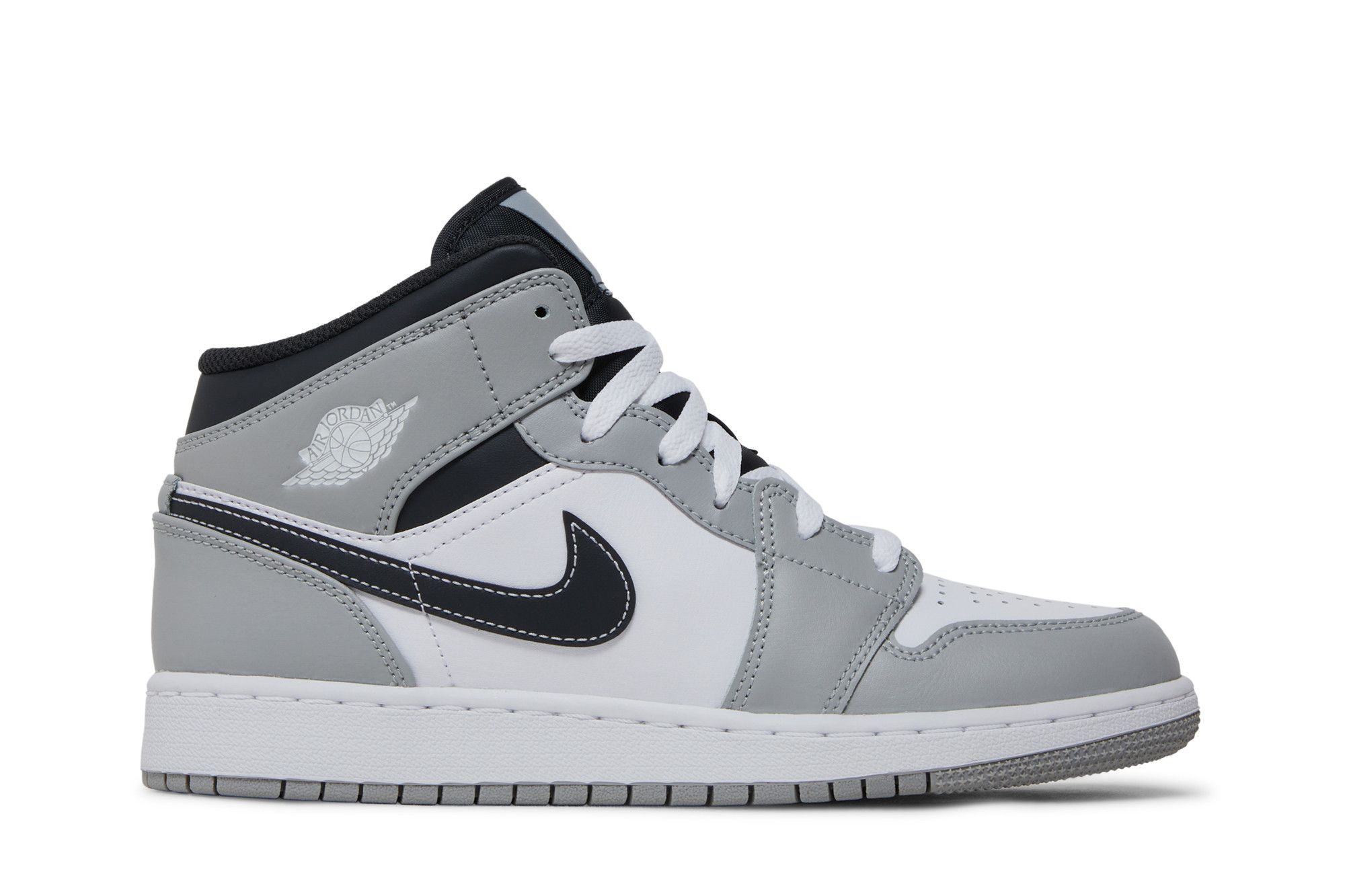 Pre-owned Air Jordan 1 Mid Gs 'light Smoke Grey'