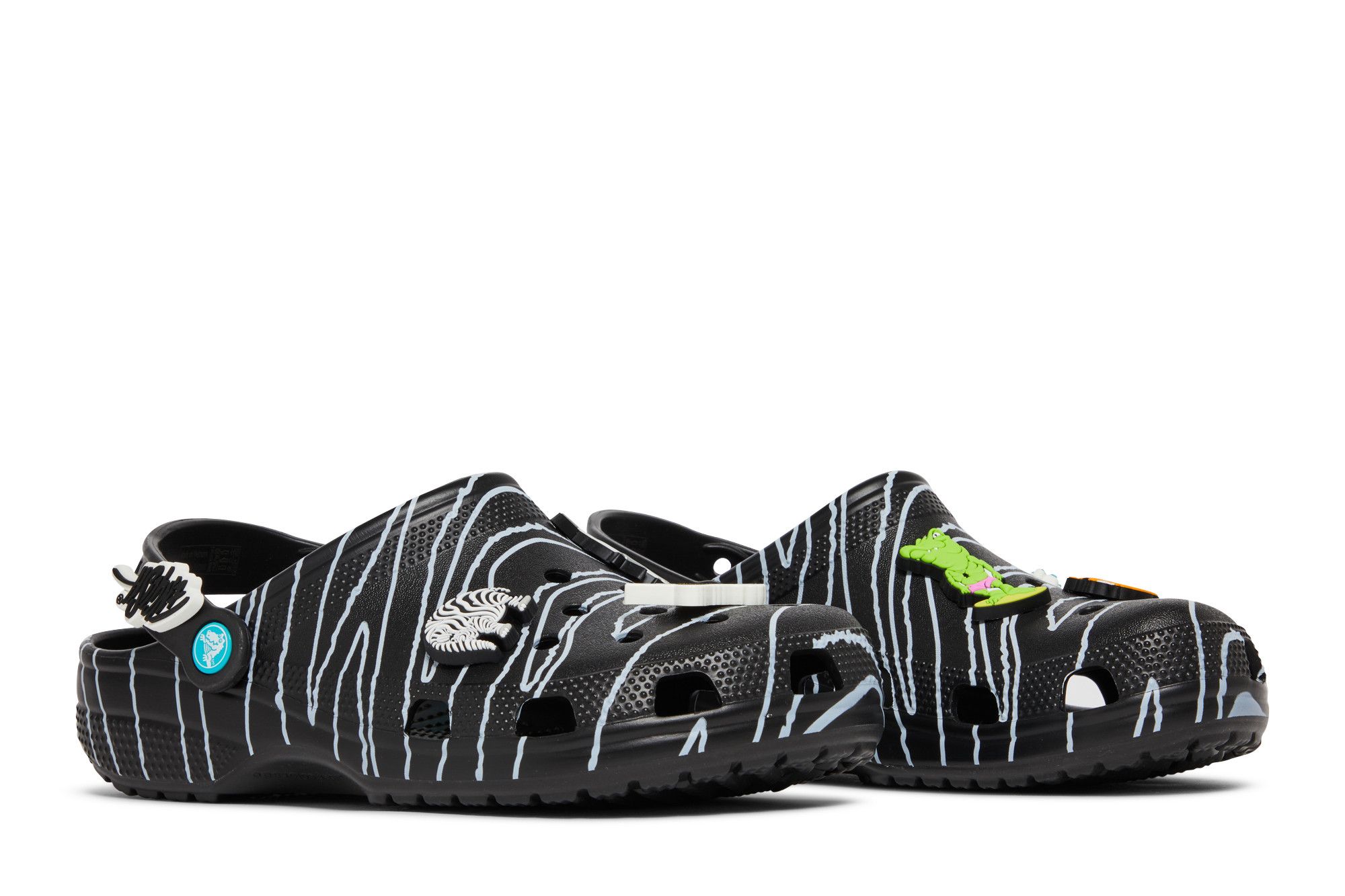 Pre-owned Crocs Ron English X Classic Clog 'party Animals - Zebra Black'