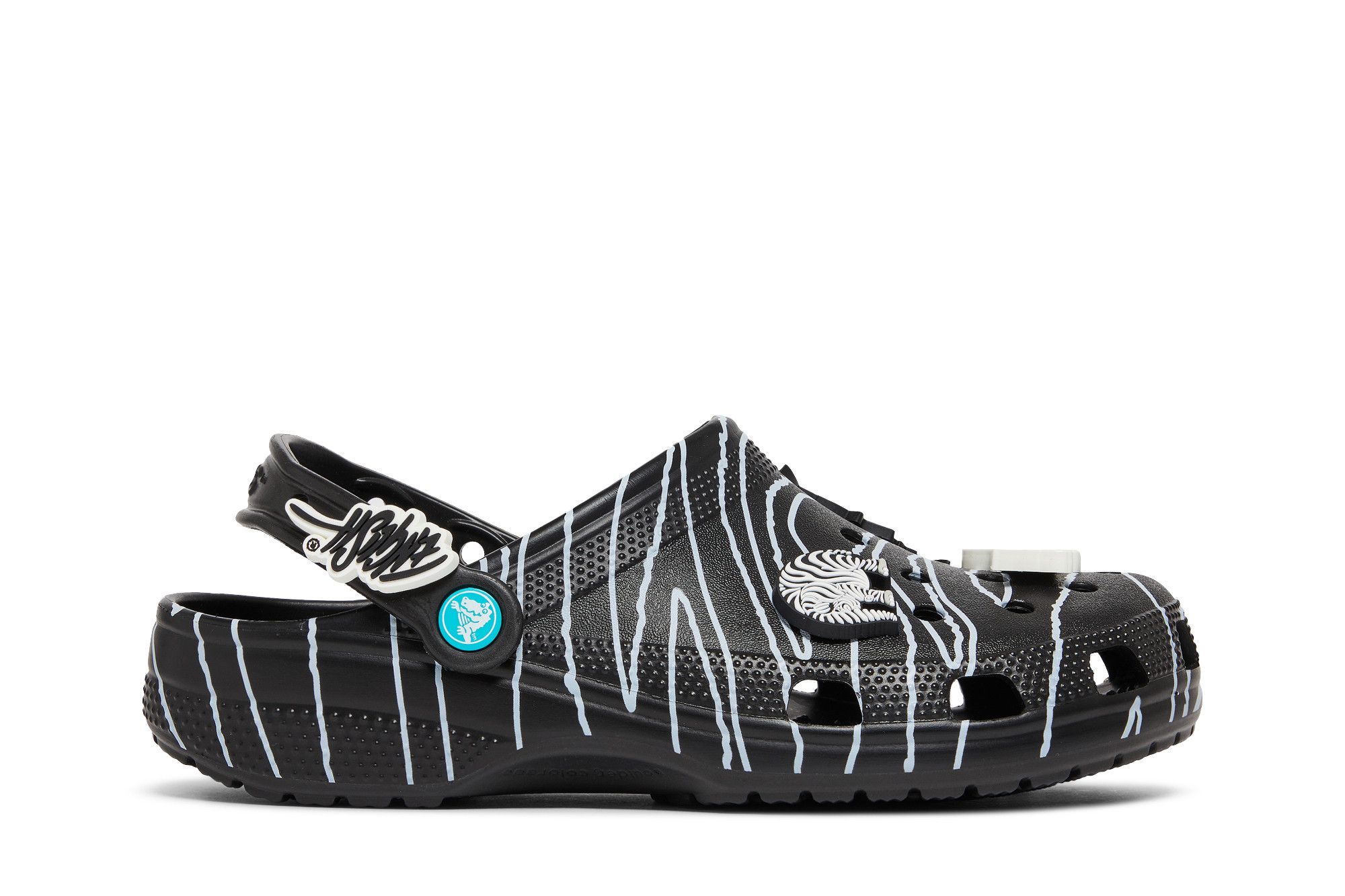 Pre-owned Crocs Ron English X Classic Clog 'party Animals - Zebra Black'