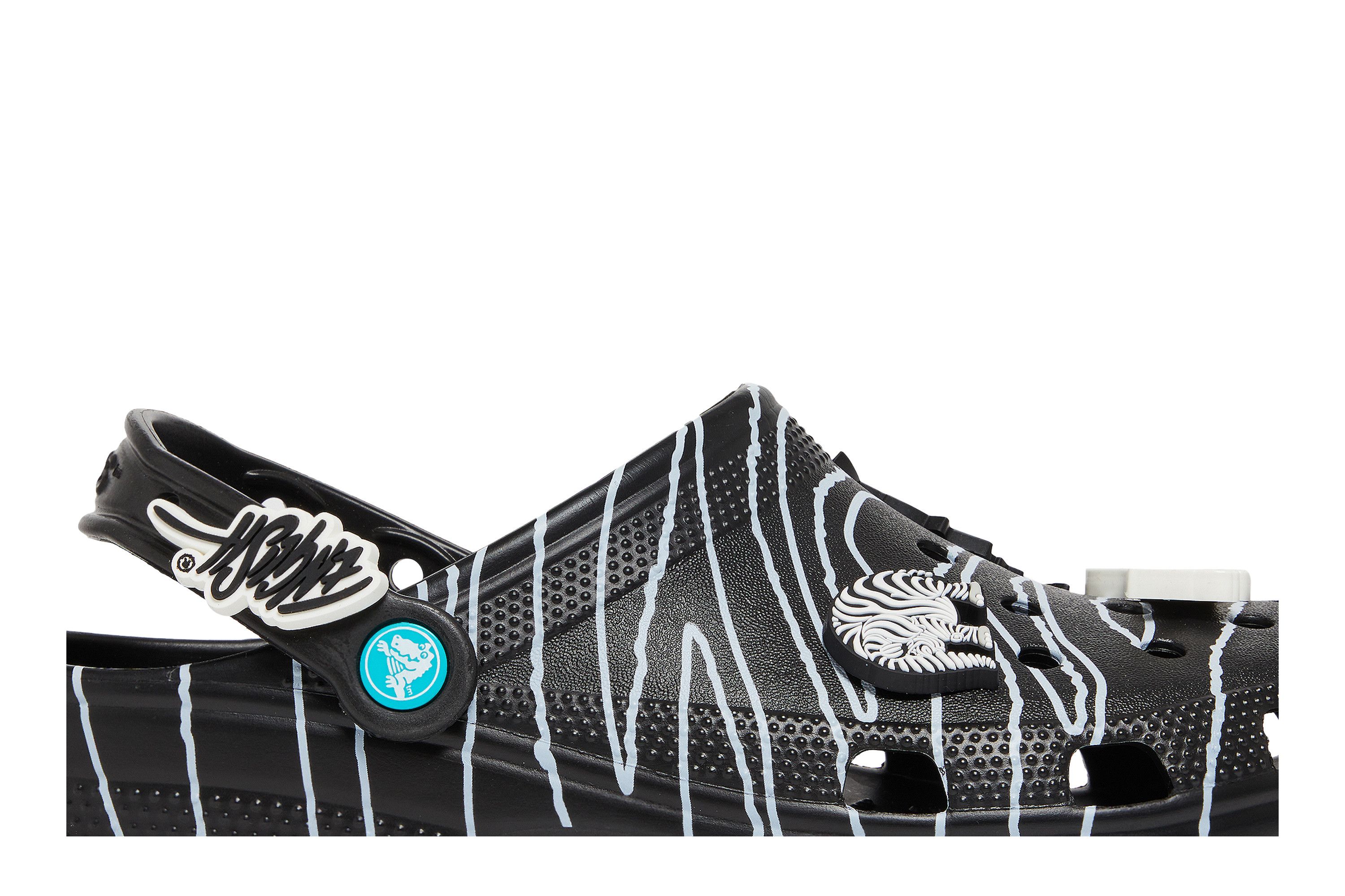 Pre-owned Crocs Ron English X Classic Clog 'party Animals - Zebra Black'