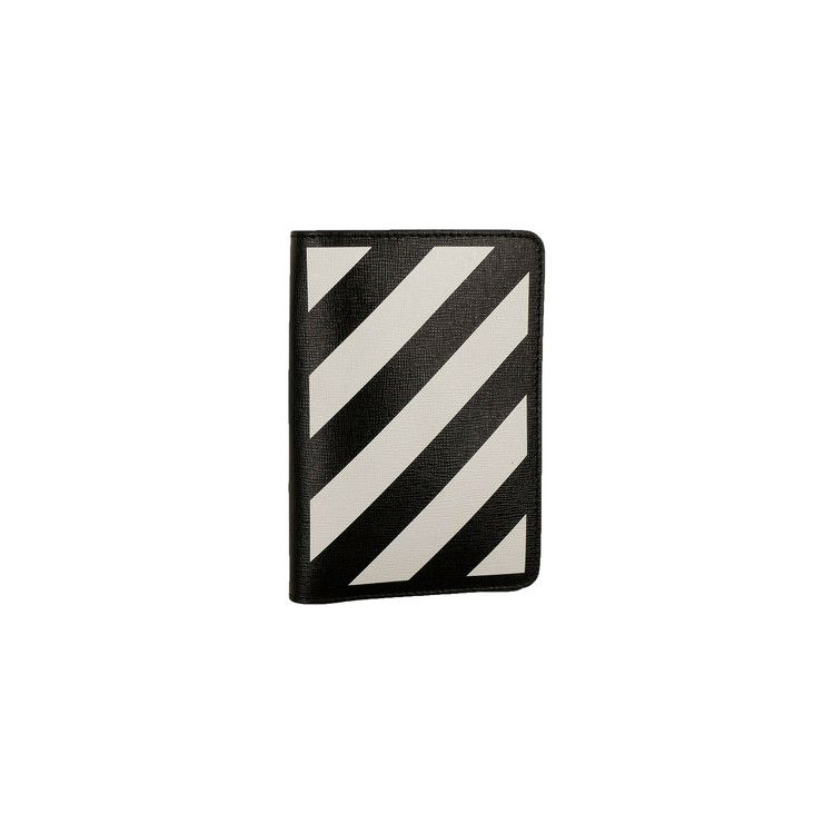 Buy Off-White Diag Passport Holder 'Black/White