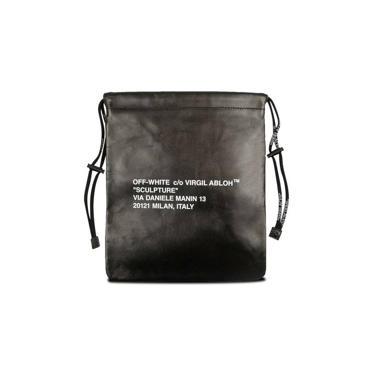 Off-white Sculpture Leather Shoulder Bag In Black