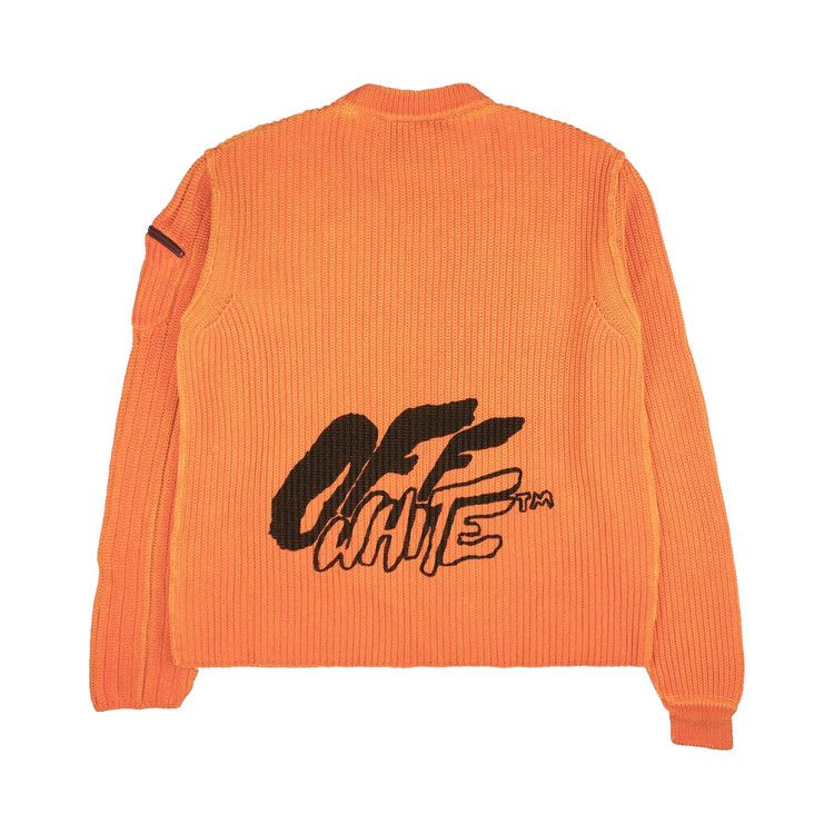 Size xl Off White Ribbed Graffiti Sweater Orange