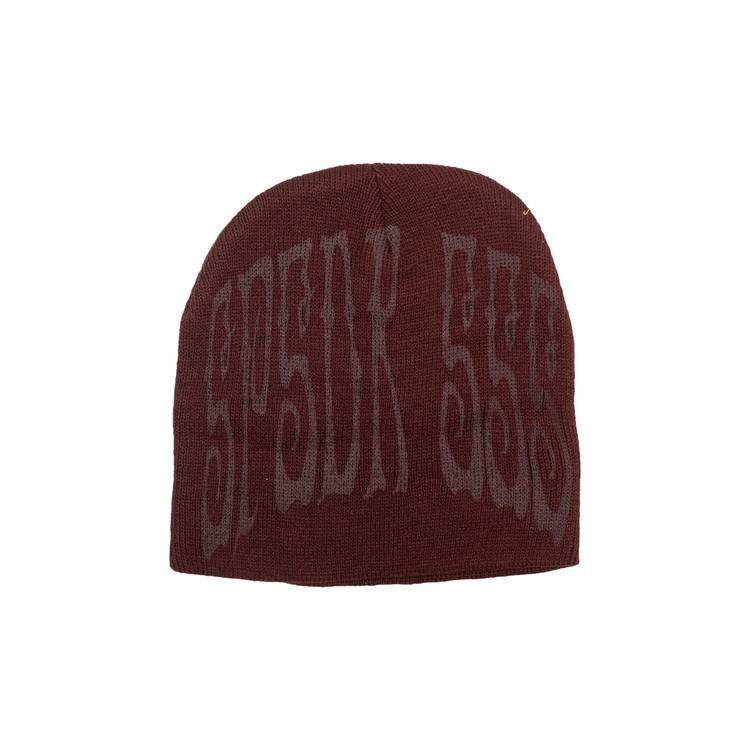 Embossed TB Monogram Beanie // Burgundy