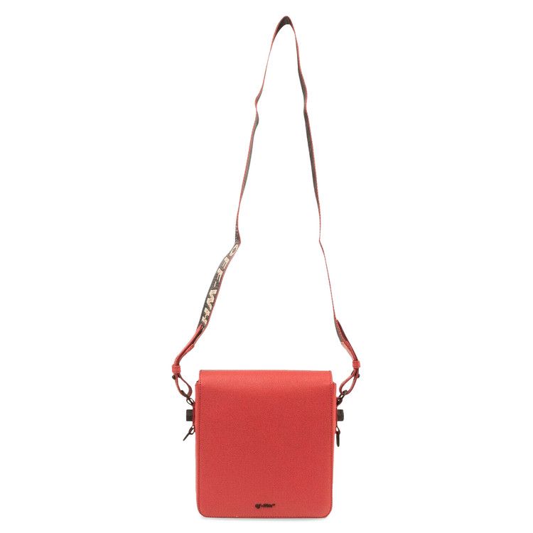 Off-White Leather Binderclip Bag Red