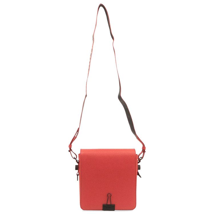 Off-White Leather Binderclip Bag Red