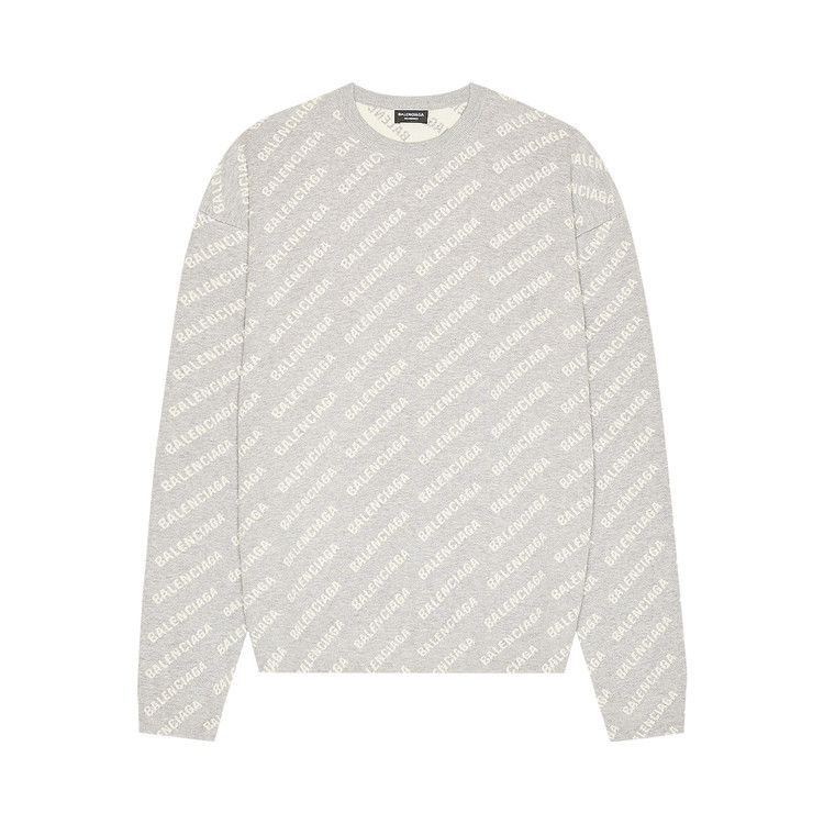 Balenciaga All Over Crewneck Grey/White