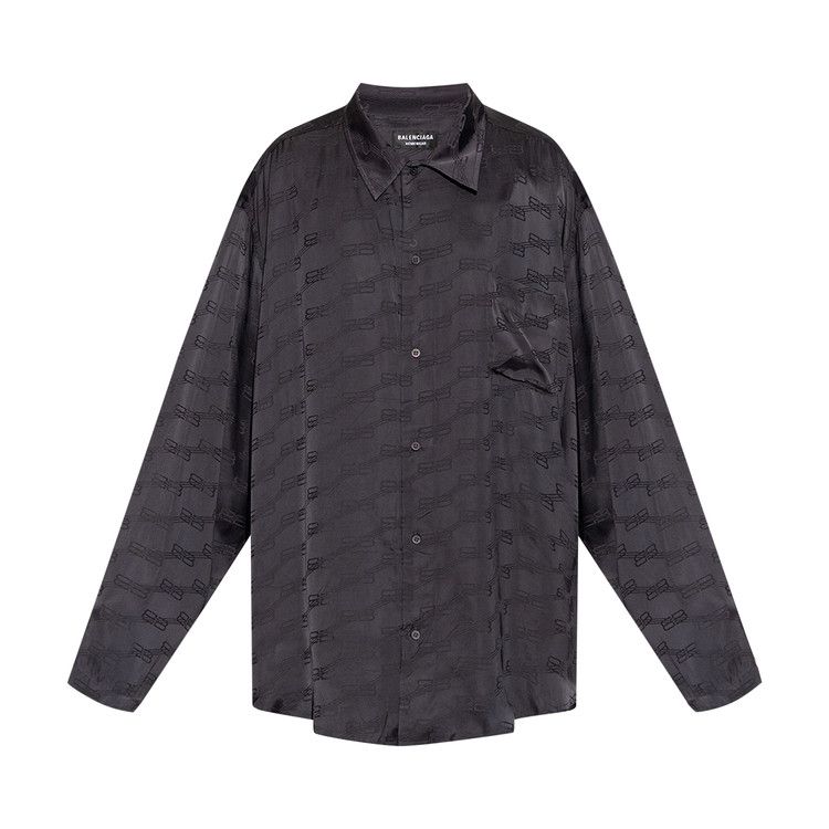 Balenciaga Long-Sleeve Minimal Shirt Charcoal