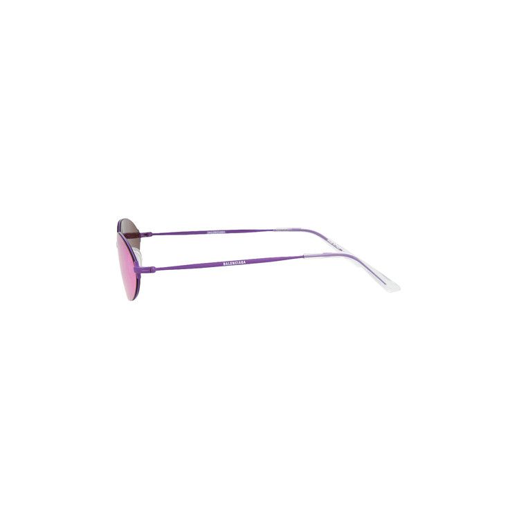 Balenciaga Round Frame Metal Sunglasses Violet