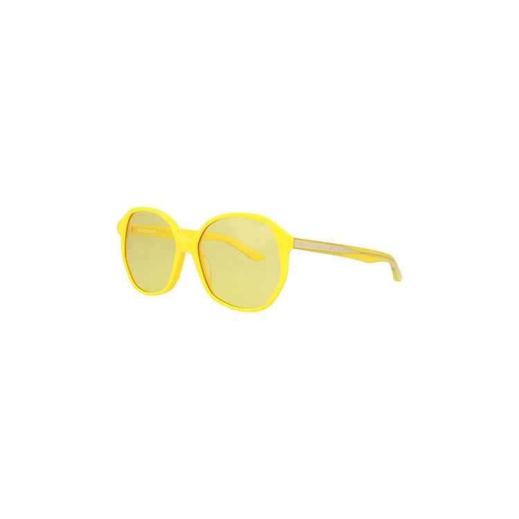 Balenciaga Round Frame Acetate Sunglasses Yellow