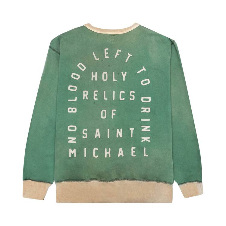 Buy Saint Michael Felt Sweatshirt 'Green/Grey' - SM S22 0000 040
