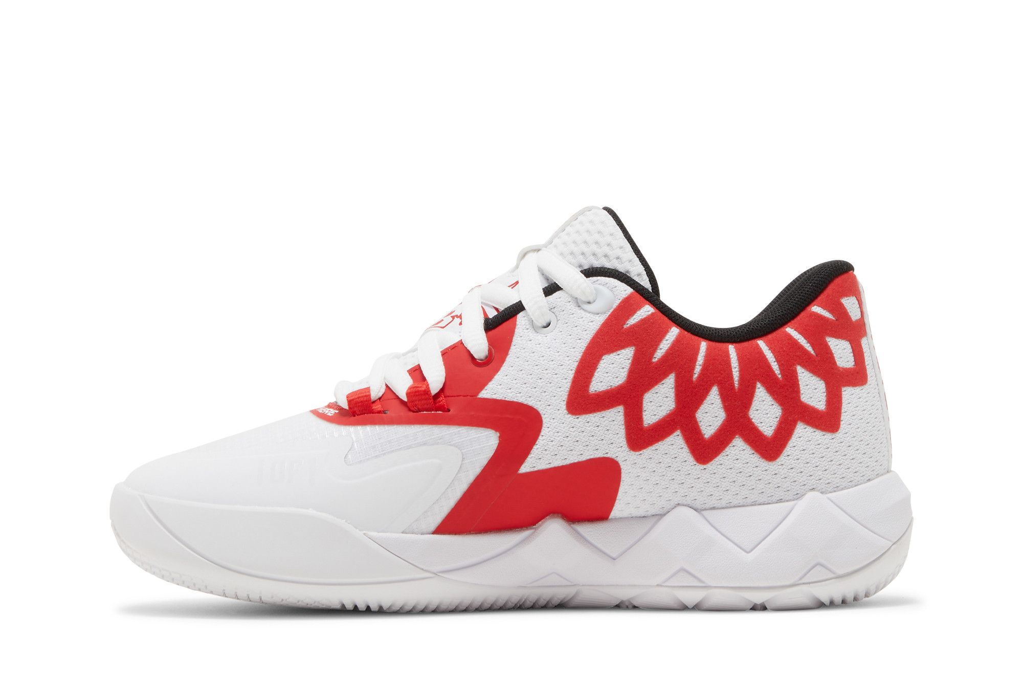 Pre-owned Puma Mb.01 Lo Jr 'team Colors - White High Risk Red'