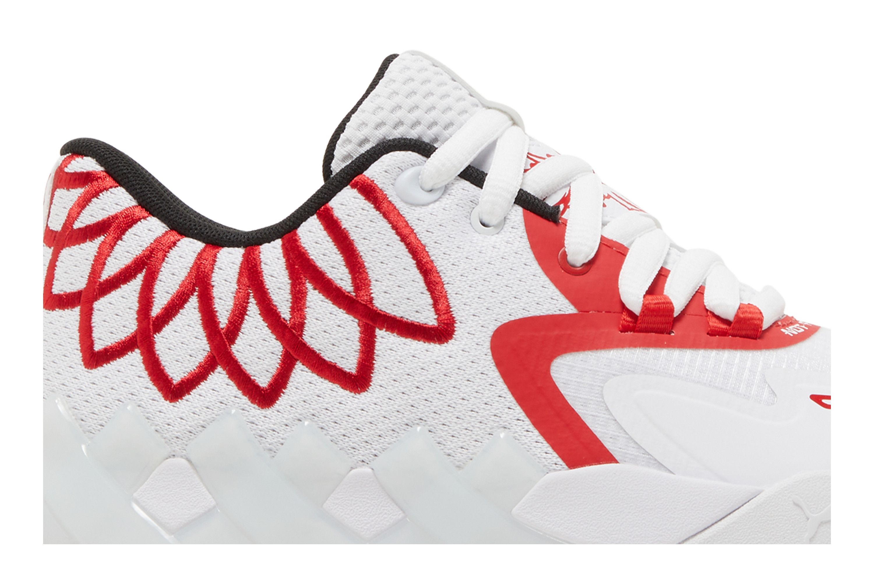 Pre-owned Puma Mb.01 Lo Jr 'team Colors - White High Risk Red'