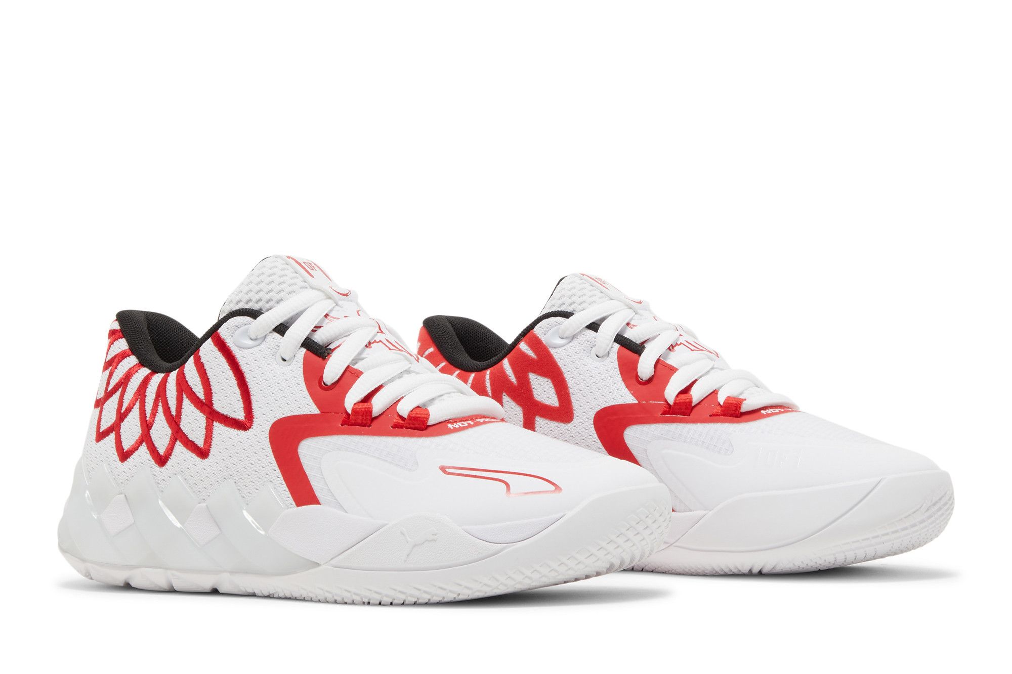 Pre-owned Puma Mb.01 Lo Jr 'team Colors - White High Risk Red'