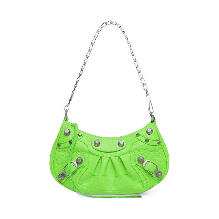 Balenciaga Le Cagole Mini Purse With Chain Acid Green