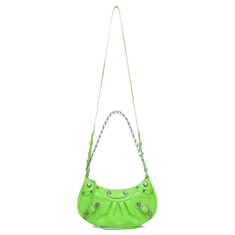 Balenciaga Le Cagole Mini Leather Purse In Acid Green 69581423EIY3817 -  Handbags - Jomashop