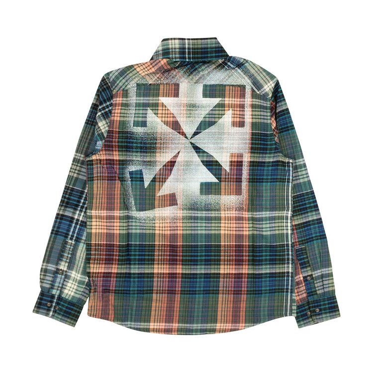 Size xs Off White Stencil Flannel Check Shirt Blue