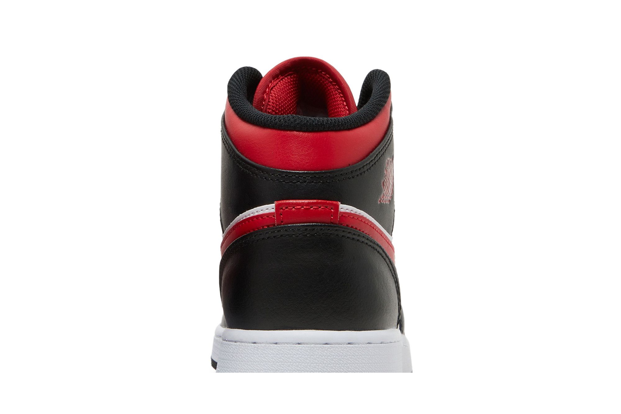 Pre-owned Air Jordan 1 Mid Gs 'black Fire Red'